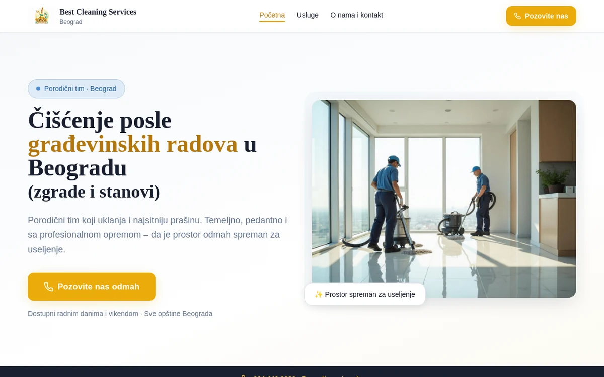 Početna stranica sajta Čisto & Uredno (cistouredno.com)